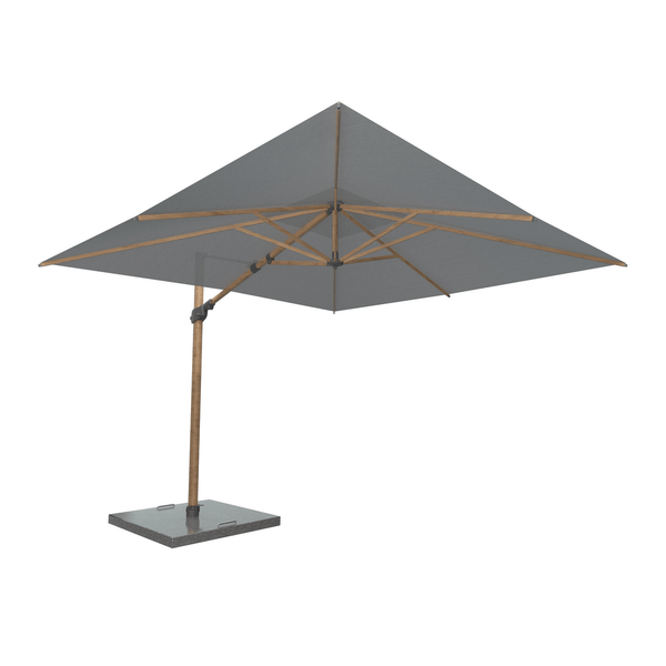 4SO Siesta Charcoal Premium Parasol 300x300 cm with Wood Effect Frame