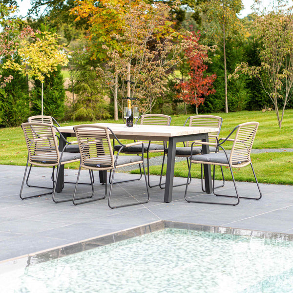 4SO Scandic 6 Seat Outdoor Dining Set with 170cm Derby Teak Table