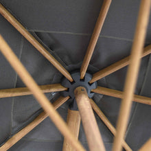 4SO Siesta Charcoal Premium Parasol 300x300 cm with Wood Effect Frame